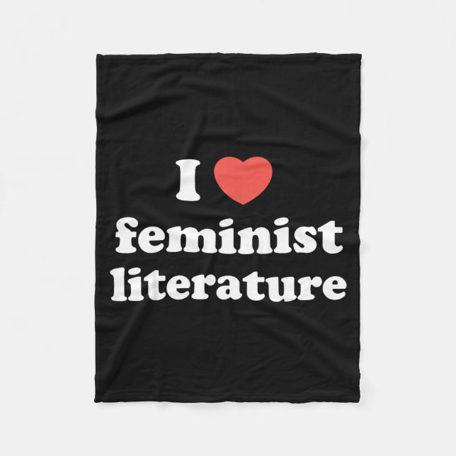 Cobertor De Velo I Love Heart Feminist Literature  (Frente)