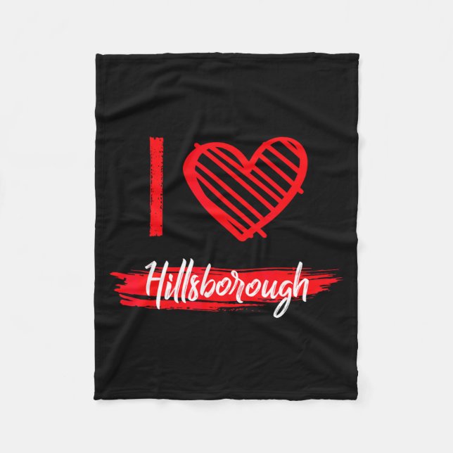 Cobertor De Velo I Love Hillsborough I Heart Hillsborough  (Frente)