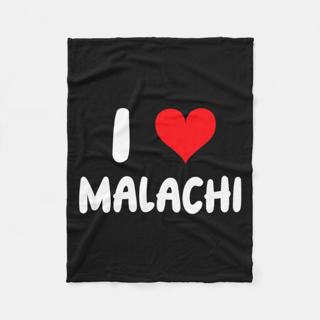 Cobertor De Velo I Love Malachi - Heart - Name  (Frente)