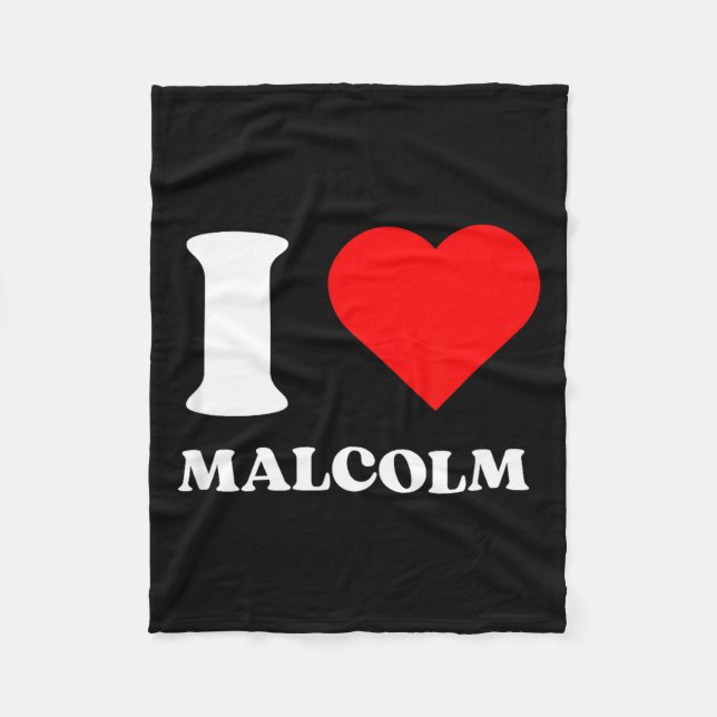 Cobertor De Velo I Love Malcolm I Heart Malcolm Name Y2k Valentines (Frente)