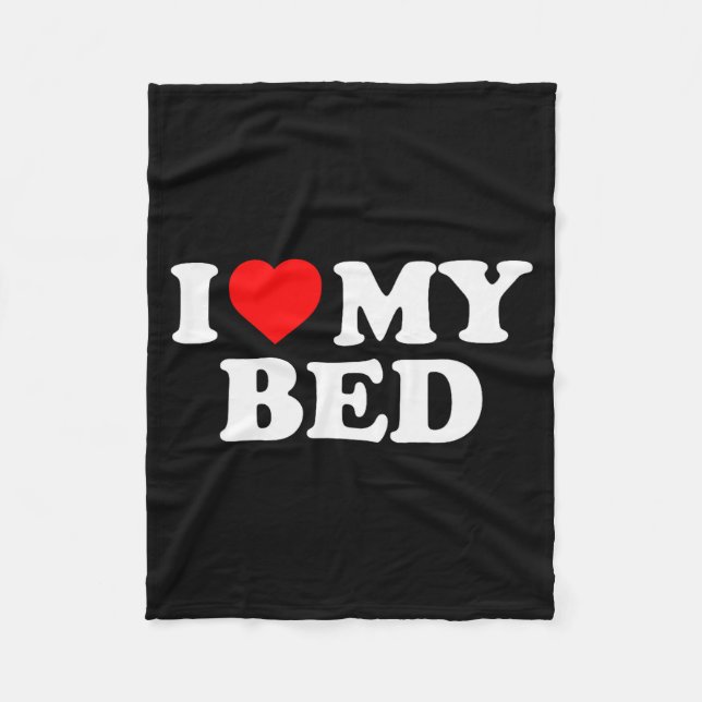 Cobertor De Velo I Love My Bed - Red Heart  (Frente)