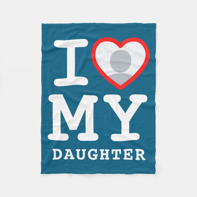 Cobertor De Velo I Love My Daughter Photo Text Parents  (Frente)