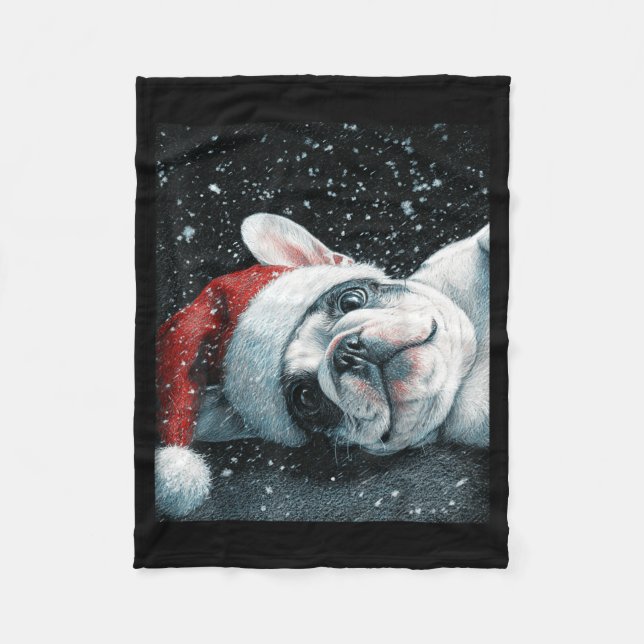 Cobertor De Velo I Love My French Bulldog Christmas Cute  (Frente)