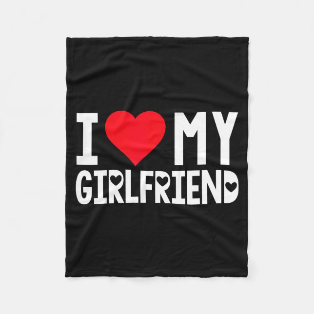Cobertor De Velo I Love My Girlfriend Shirt I Heart Girlfriend Love (Frente)