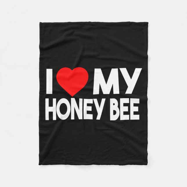 Cobertor De Velo I Love My Honey Bee Shirt, Funny Animal Couple Mat (Frente)