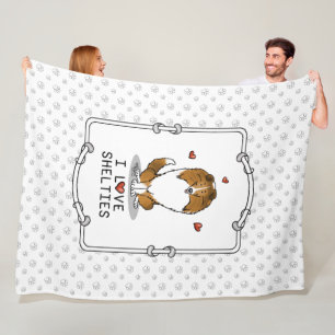 Cobertor De Velo I Love Shels (sable 2) Shetland Sheepdog Cute