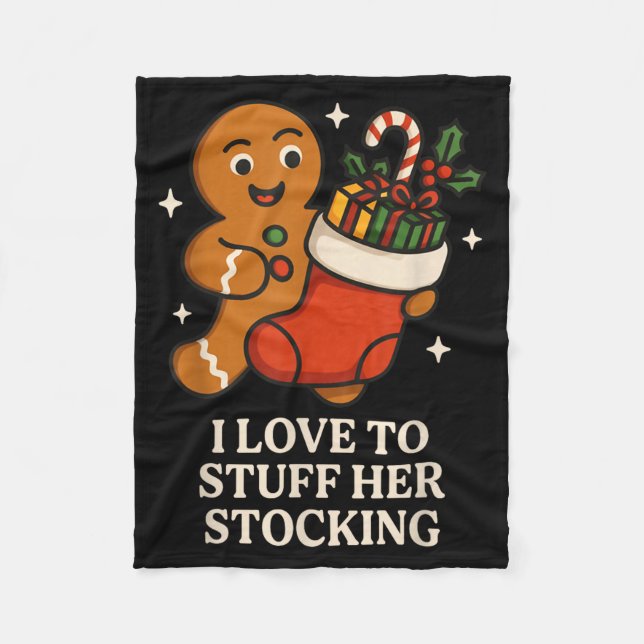 Cobertor De Velo I Love To Stuff Her Stocking Matching Jingle His B (Frente)