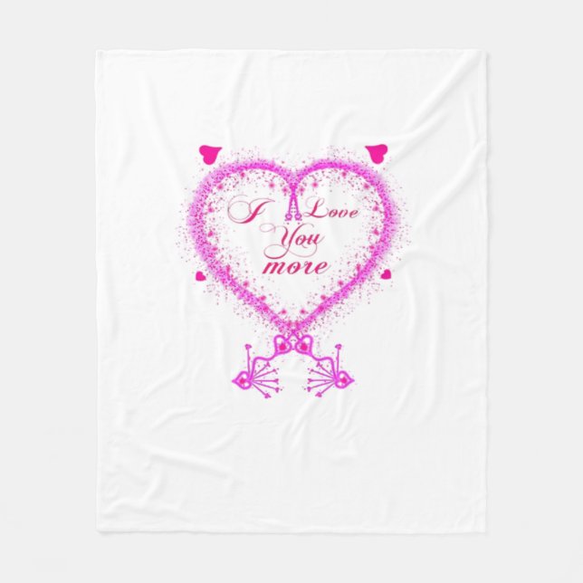 Cobertor De Velo I Love You More Classic Romantic Design  (Frente)