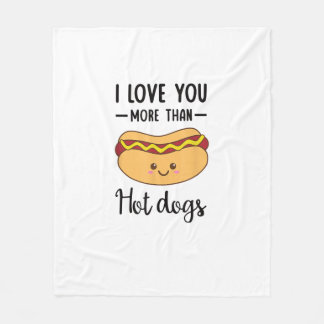Cobertor De Velo I Love You More Than Hot Dogs Funny Sausage Pun