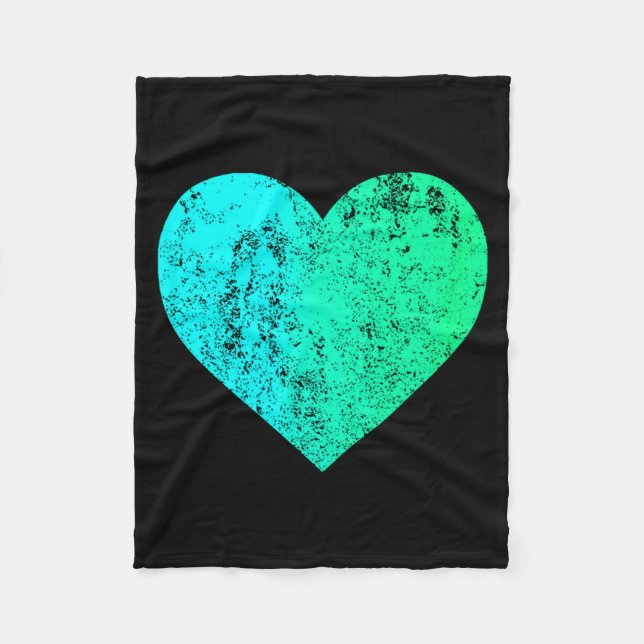 Cobertor De Velo I Love You Teal Heart Distressed Valentines Day  (Frente)