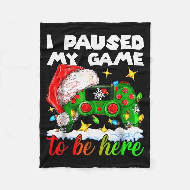 Cobertor De Velo I Paused My Game Christmas Nutcracker Doll Funny B (Frente)