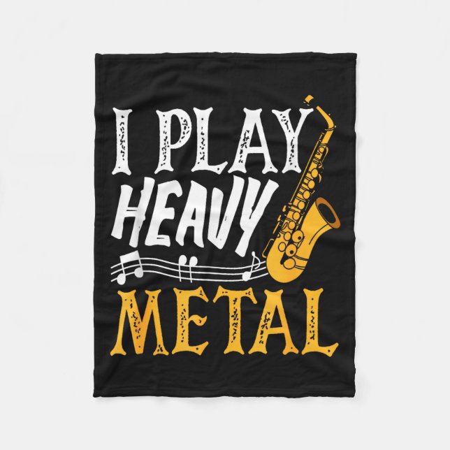 Cobertor De Velo I Play Heavy Metal Saxophone Saxophonist  (Frente)