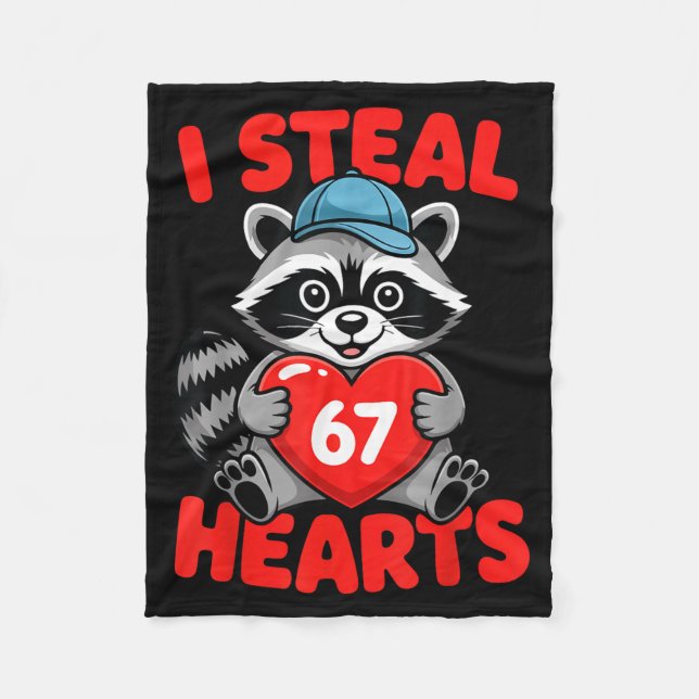 Cobertor De Velo I Steal 67 Hearts Funny 67 Valentine Raccoon Men B (Frente)