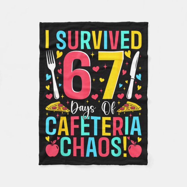 Cobertor De Velo I Survived 67 Days Of Cafeteria Chaos Lunch Lady S (Frente)