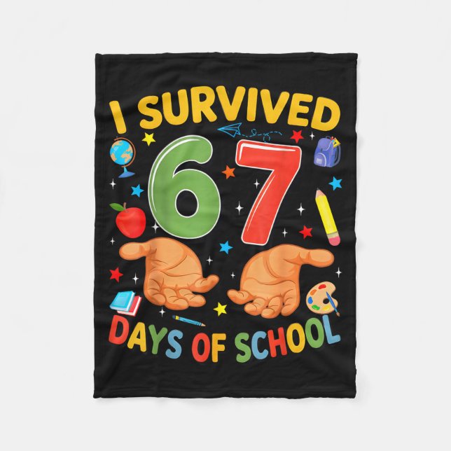 Cobertor De Velo I Survived 67 Days Of School Cool Teacher Design  (Frente)