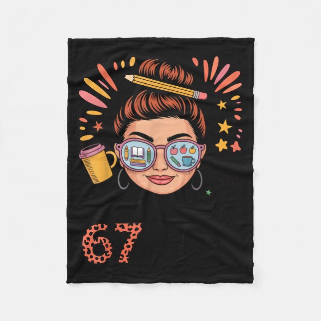 Cobertor De Velo I Survived 67 Days Of School Fueled By Coffee &amp (Frente)