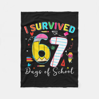Cobertor De Velo I Survived 67 Days Of School Fun Meme Six Seven 6-