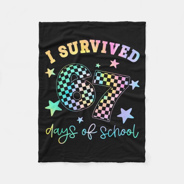 Cobertor De Velo I Survived 67 Days Of School Funny 67 Teachers Stu (Frente)