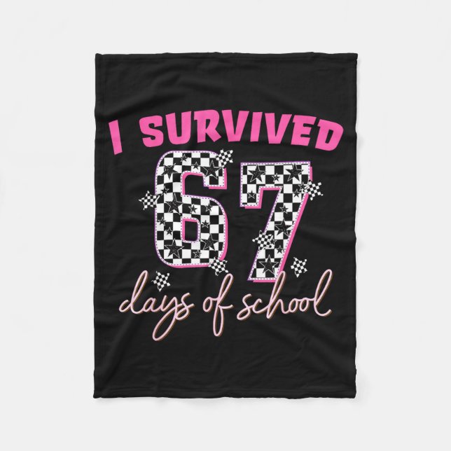 Cobertor De Velo I Survived 67 Days Of School Funny 67 Teachers Stu (Frente)