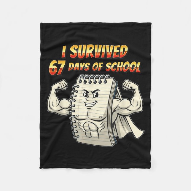 Cobertor De Velo I Survived 67 Days Of School Funny 67 Teachers Stu (Frente)