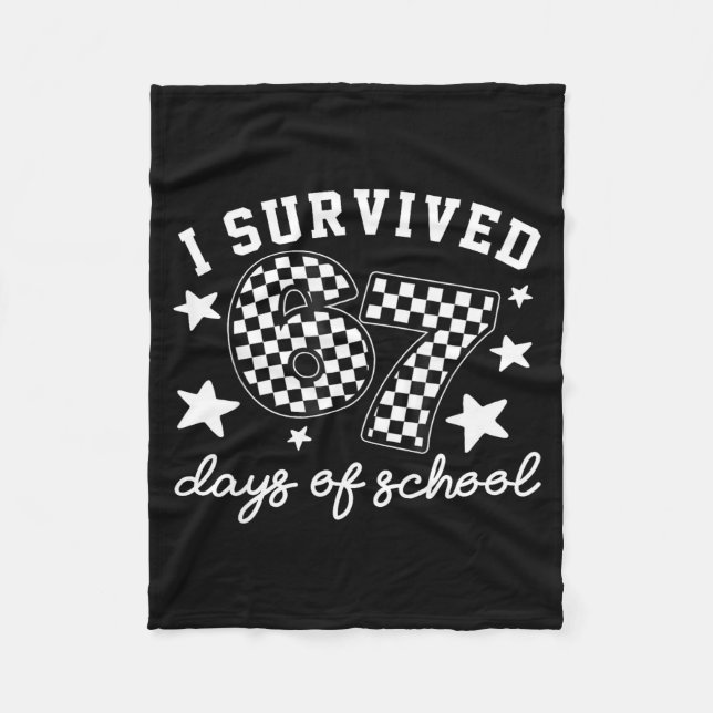 Cobertor De Velo I Survived 67 Days Of School Funny 67 Teachers Stu (Frente)