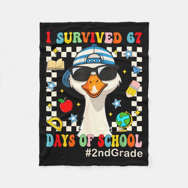 Cobertor De Velo I Survived 67 Days Of School Funny Goose Boys 2nd  (Frente)