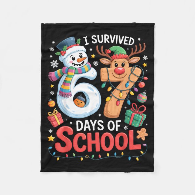 Cobertor De Velo I Survived 67 Days Of School Funny Meme Six Seven  (Frente)