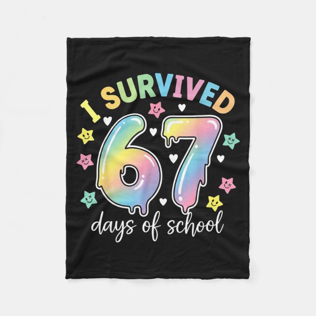 Cobertor De Velo I Survived 67 Days Of School Funny Meme Teacher St (Frente)