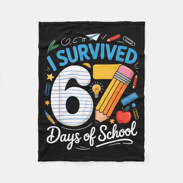 Cobertor De Velo I Survived 67 Days Of School Funny Meme Teacher St (Frente)