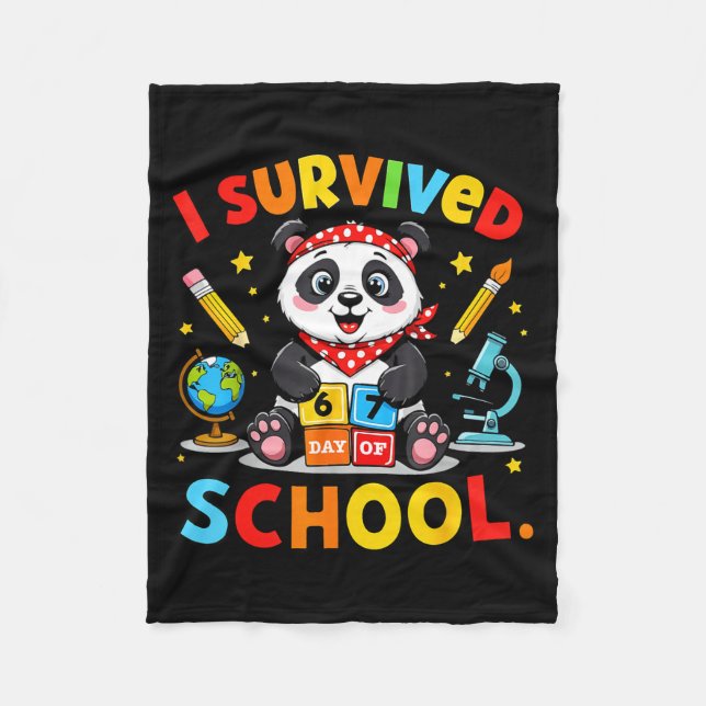 Cobertor De Velo I Survived 67 Days Of School Funny Meme Teacher St (Frente)