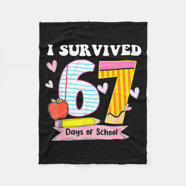 Cobertor De Velo I Survived 67 Days Of School Funny Meme Teacher St (Frente)