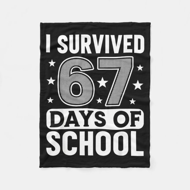 Cobertor De Velo I Survived 67 Days Of School Funny Meme Teacher St (Frente)