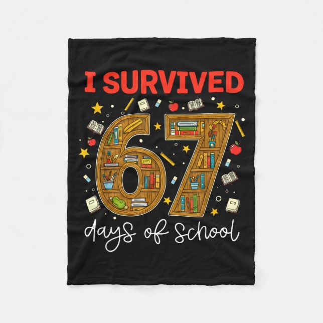 Cobertor De Velo I Survived 67 Days Of School Funny Meme Teacher St (Frente)