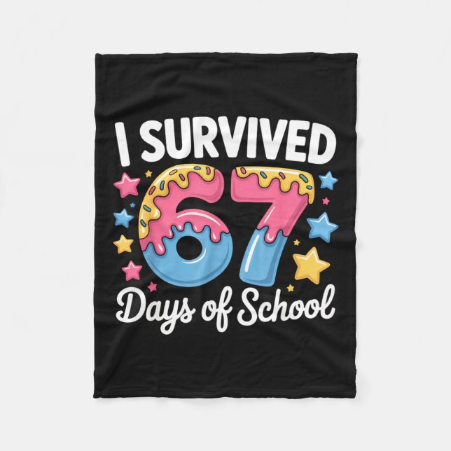 Cobertor De Velo I Survived 67 Days Of School Funny Teacher Back To (Frente)