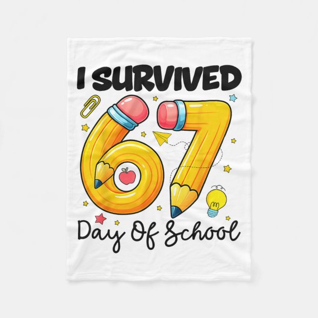 Cobertor De Velo I Survived 67 Days Of School Six Seven Meme Teache (Frente)