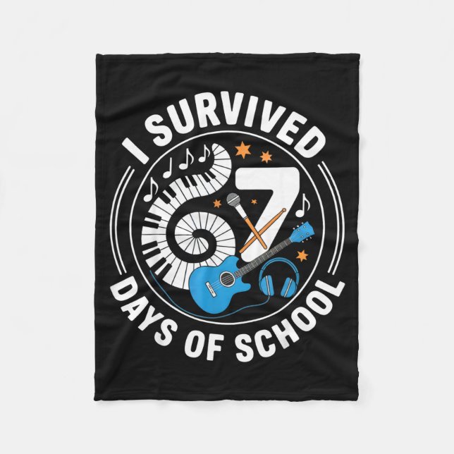 Cobertor De Velo I Survived 67 Days Of School - Teachers Students M (Frente)