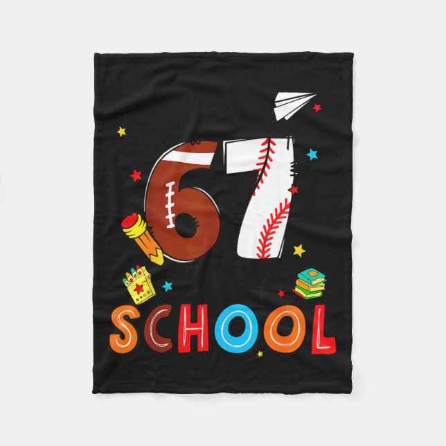 Cobertor De Velo I Survived Sixty Seven Days Of School Funny Baseba (Frente)