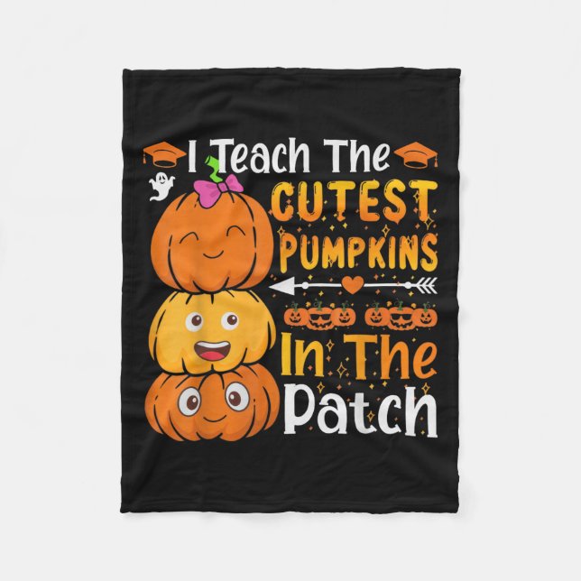 Cobertor De Velo I Teach The Cutest Pumpkins Funny Halloween Teache (Frente)