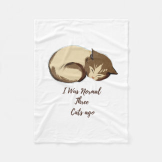 Cobertor De Velo I Was Normal Three Cats Ago Funny Cat blanket
