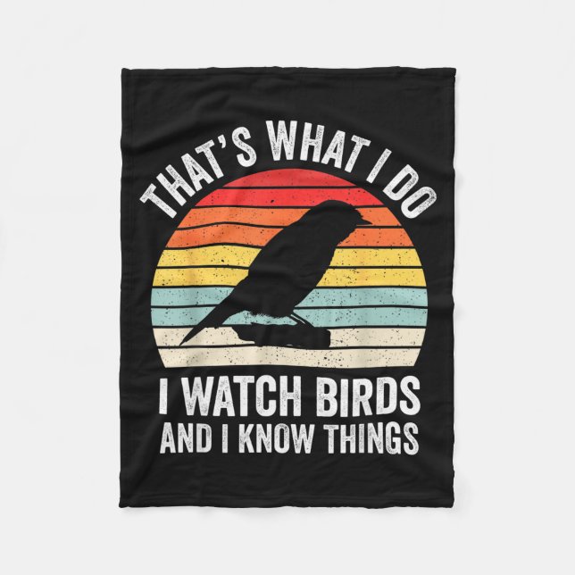 Cobertor De Velo I Watch Birds I Know Things Funny Birdwatcher Bird (Frente)