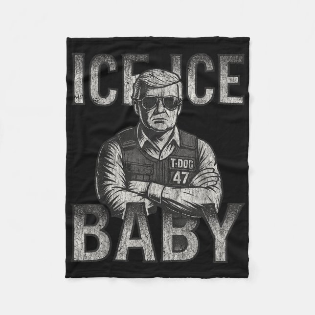 Cobertor De Velo Ice Ice Baby Retro Funny Trump  (Frente)