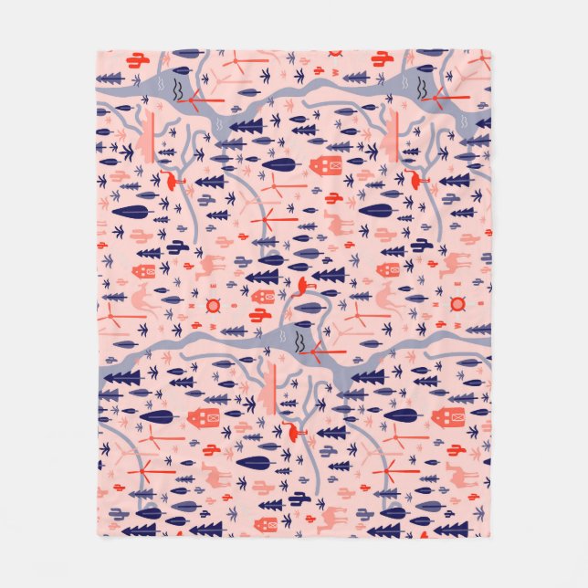 Cobertor De Velo Ícones australianos, padrão decorativo perfeito. (Frente)