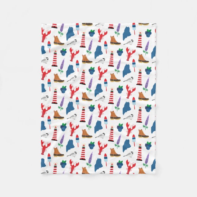 Cobertor De Velo Ícones Maine (Frente)