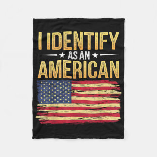 Cobertor De Velo Identifico-Me Como Uma Bandeira Americana Independ