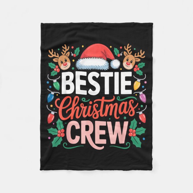 Cobertor De Velo Ie Christmas Crew Santa Hat Holiday Art Matching F (Frente)