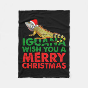Cobertor De Velo Iguana Deseja um Feliz Natal Iguana Engraçado