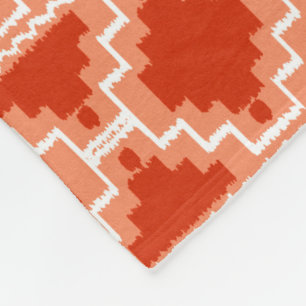 Cobertor De Velo Ikat Asteca Tribal - Ferrugem, Laranja e branco
