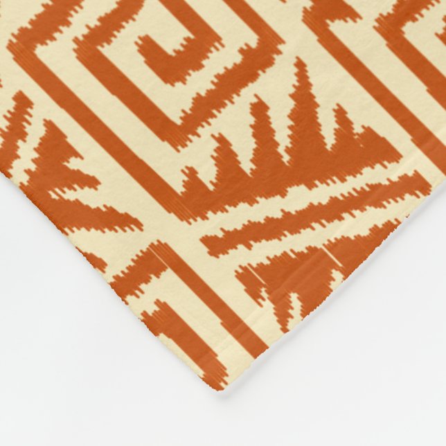 Cobertor De Velo Ikat Aztec Padrão - Mandarina e Laranja Claro (Quina)