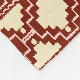 Cobertor De Velo Ikat Aztec Tribal - Beige, Borgonha e Rosa