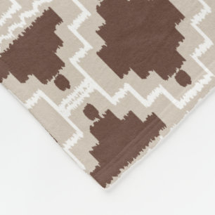Cobertor De Velo Ikat Aztec Tribal - Chocolate Castanho e Taupe